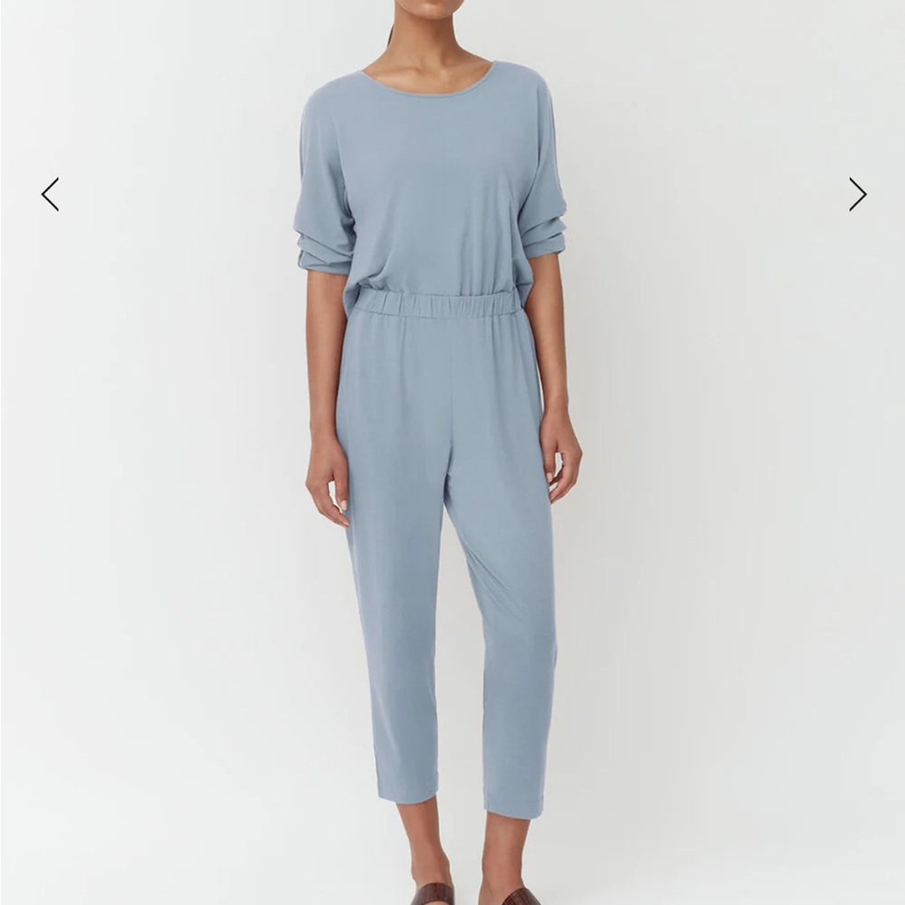 Cuyana Open Back Jumpsuit - Dusk Blue - Size Small